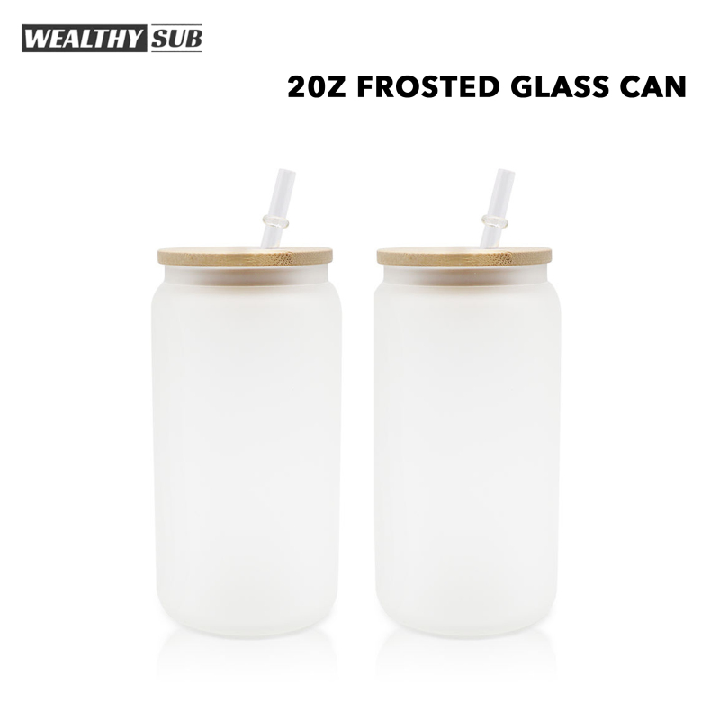 Wealthysub China warehouse sublimation 20oz clear&frosted glass can